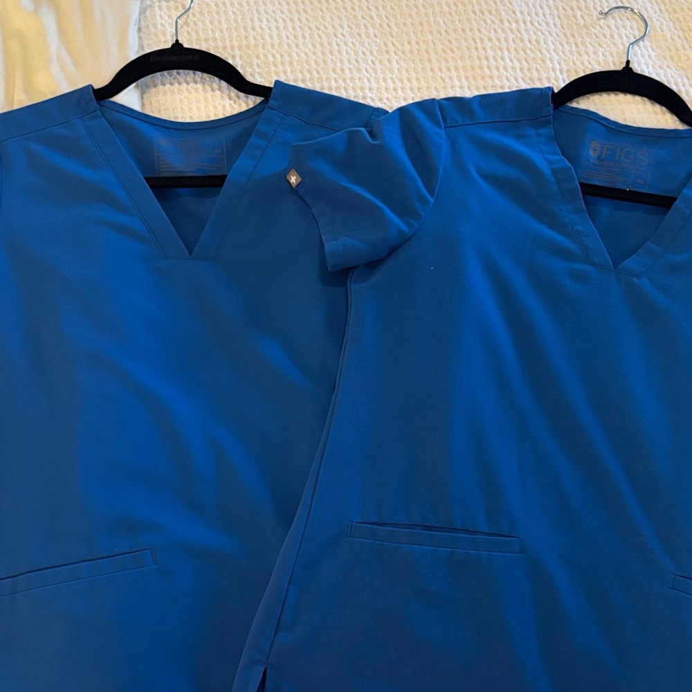 Figs Royal Blue Scrub Tops